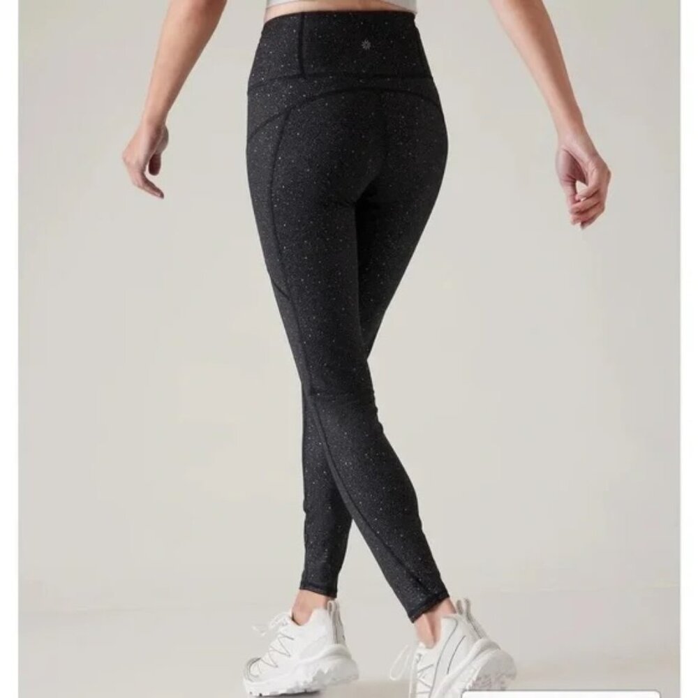 Athleta Black/Gray Reflective Rainier Leggings -- XL - Picture 2 of 6